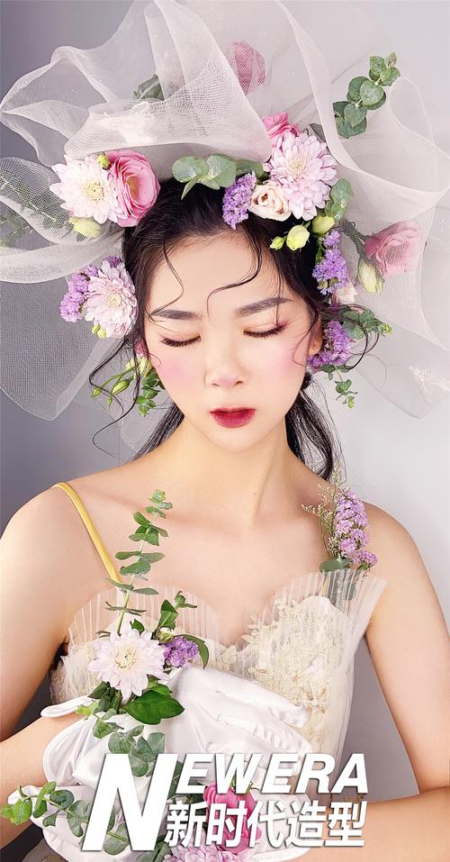 香港新時(shí)代學(xué)院的化妝造型作品《鮮花新娘妝造型-新時(shí)代美妝學(xué)院》